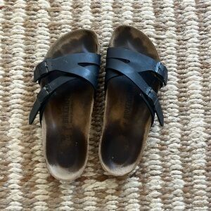 Black Yao Birkenstocks double strap